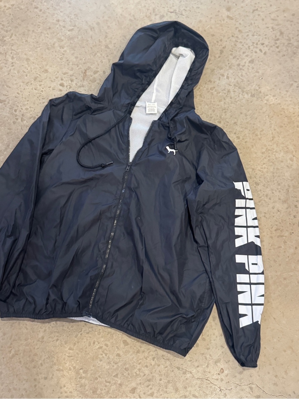 PINK Victoria's Secret Black and White Mesh Lined Jacket